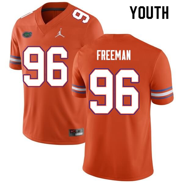 NCAA Florida Gators Travis Freeman Youth #96 Nike Orange Stitched Authentic College Football Jersey BIT3764AH